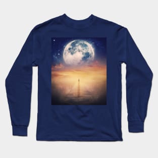 Super moon scenery Long Sleeve T-Shirt